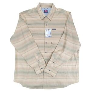 Wrangler Button Down Mens 2XL Brown Plaid Long Sleeve Classic Fit Cotton Shirt